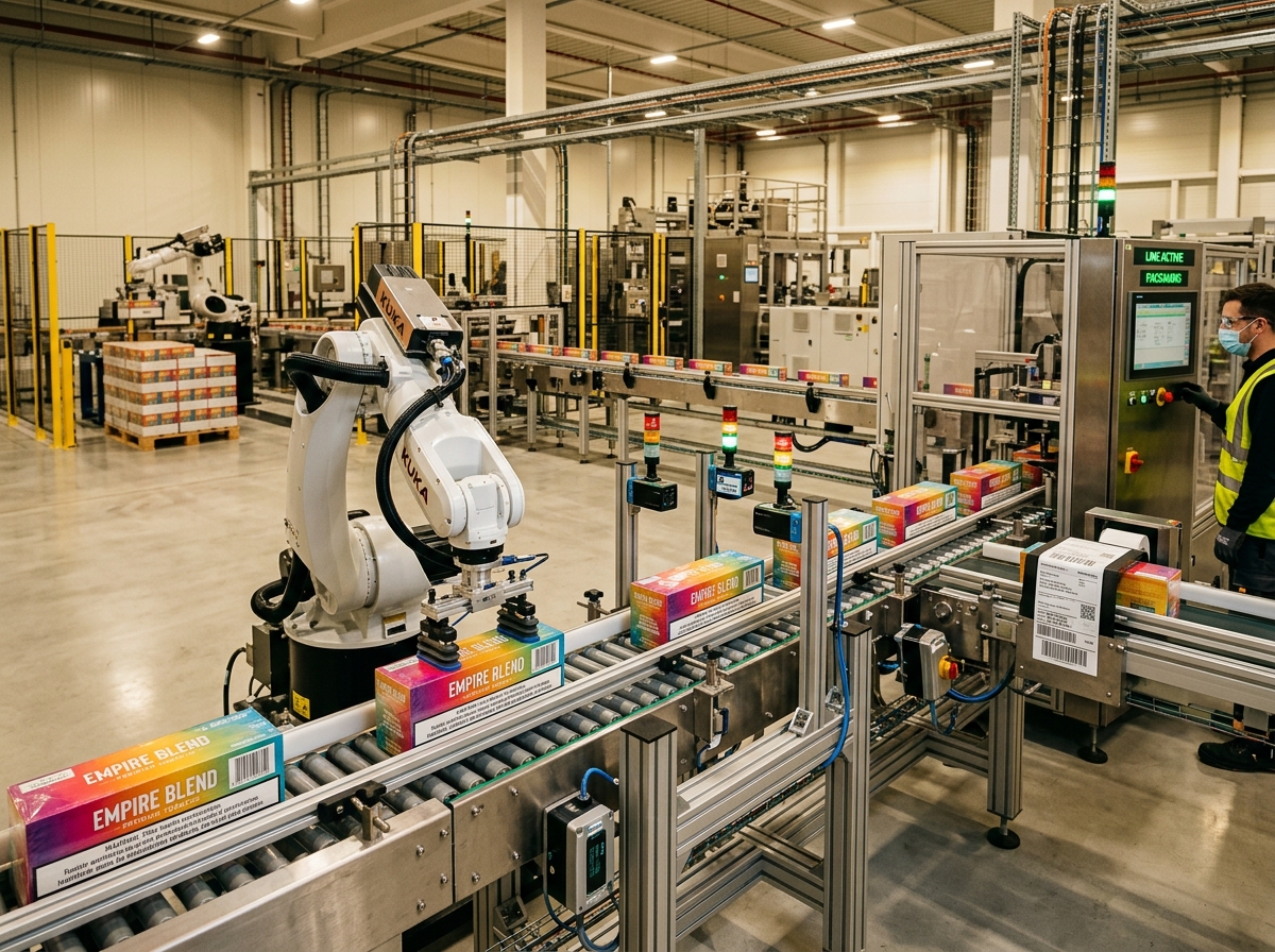 Automated Tobacco Packaging and Cartoning Line